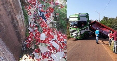 В Парагвае в ДТП попал грузовик с пивом