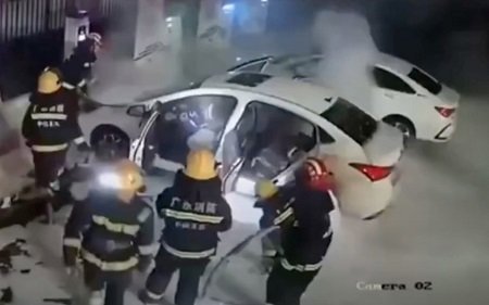 В Китае взорвался очередной электрокар (Видео)