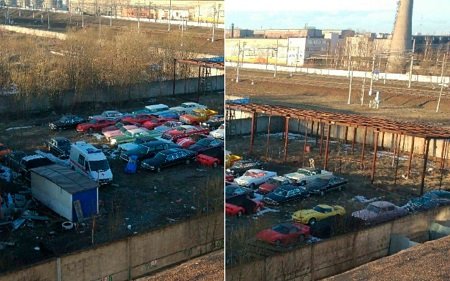 В Петербурге на заброшенной стоянке гниют раритетные автомобили